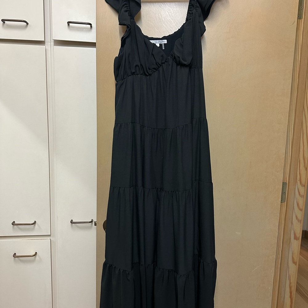 English Factory Ruffle Sleeve Sleeve Maxi Dress